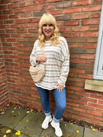 Mocha Stripe Long Sleeve Top Yasmin